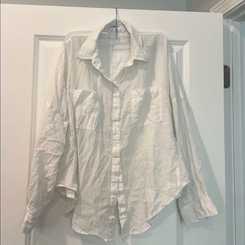 Carly Jean Los Angeles White Button Down Shirt